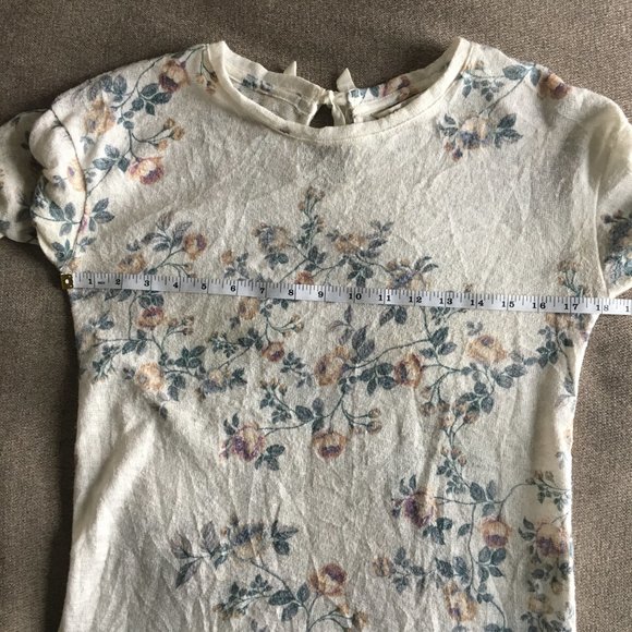 ⚪ LC Lauren Conrad Runway floral cream keyhole pullover blouse - Picture 12 of 16